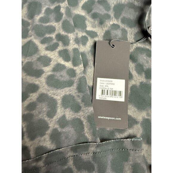 One Teaspoon Top Leopard Chiffon for Layering Black Gray Size S - Picture 11 of 12